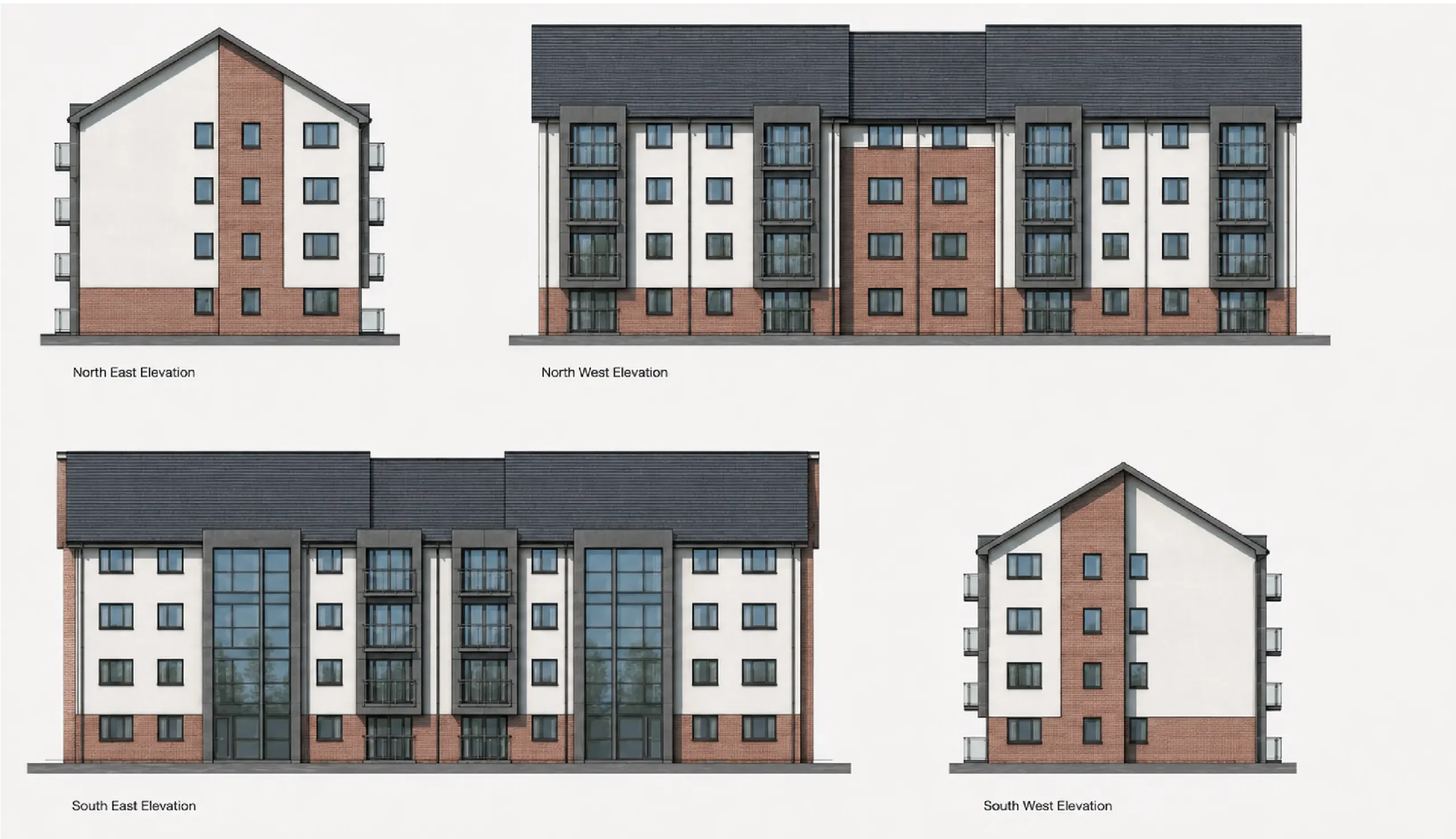 Proposed elevations for the second apartment block within the heritage regeneration scheme